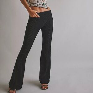 Free People Black Penny Pull-On Velvet Flared Pants XS